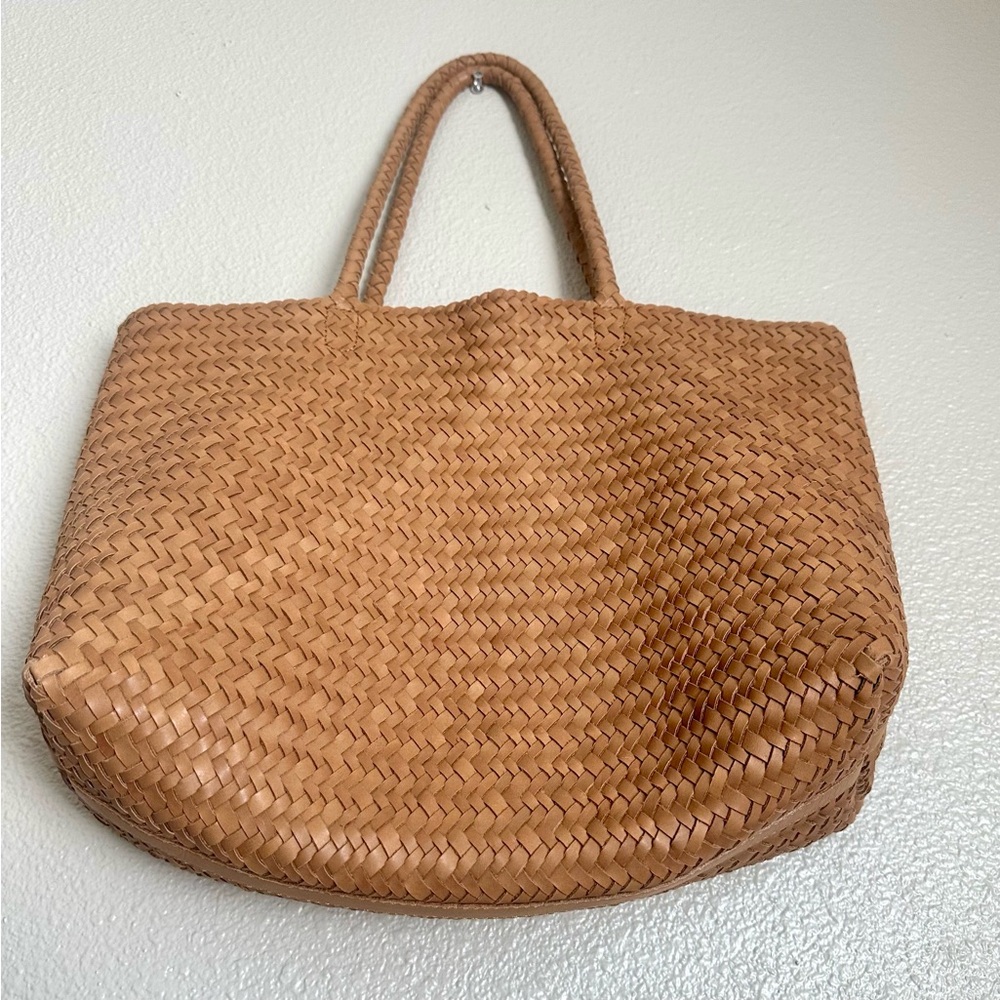 Madewell The Signature Woven Leather Tote Burnt Sienna EUC - Picture 5 of 13